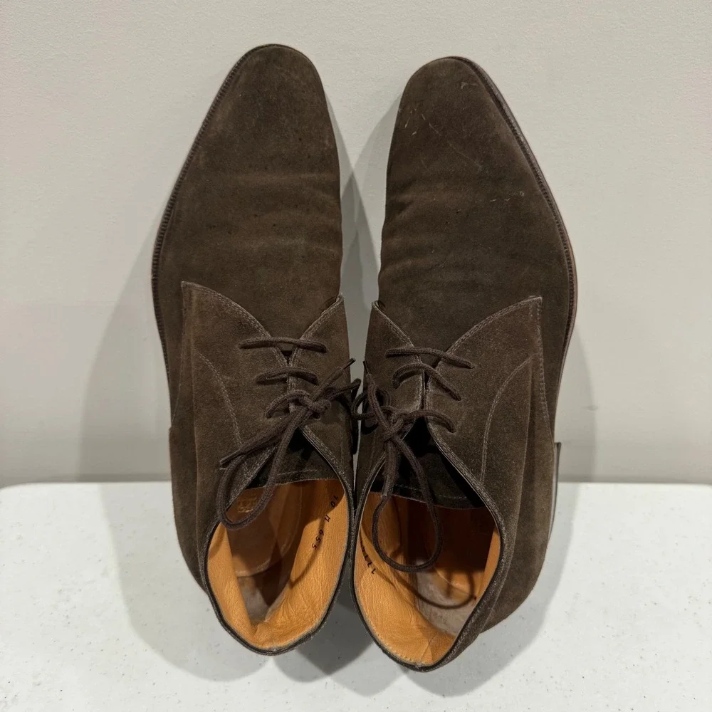 Gravati Mens 10 Dark Brown Suede Chukka Boots Handmade Italy Vibram